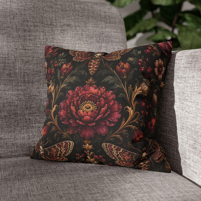 Gothic Moth Pillow Cover