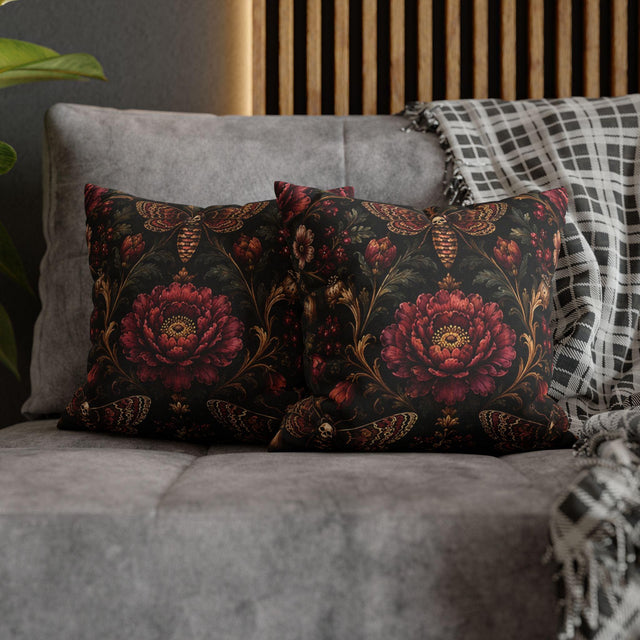 Gothic Moth Pillow Cover