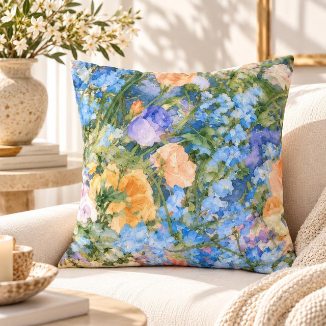 Watercolor Floral Pillow Cover