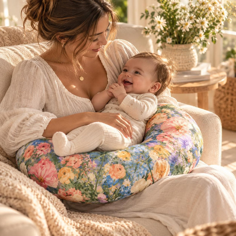 Watercolor Floral Nursing Pillow Cover