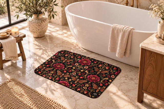 Gothic Moth Bath Mat
