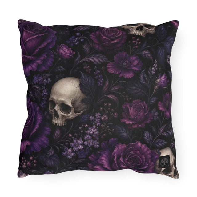 Purple Skull Outdoor Pillow