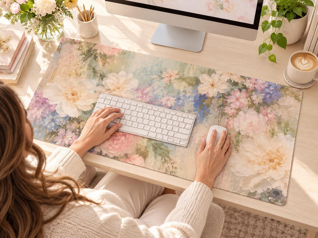 Romantic Floral Desk Mat