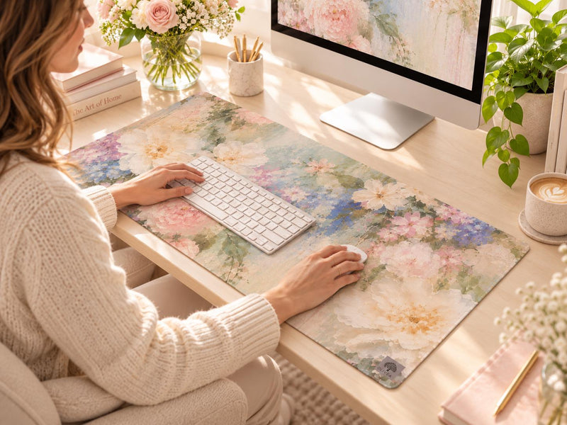 Romantic Floral Desk Mat