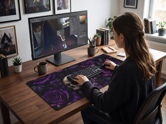 Purple Skull Desk Mat