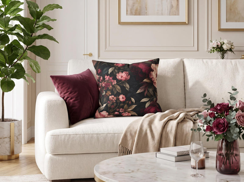 Moody Burgundy Pillow Cover