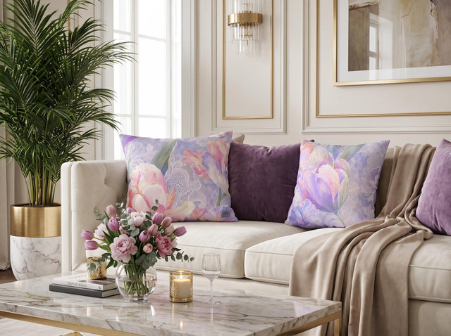 Lilac Iris Pillow Cover