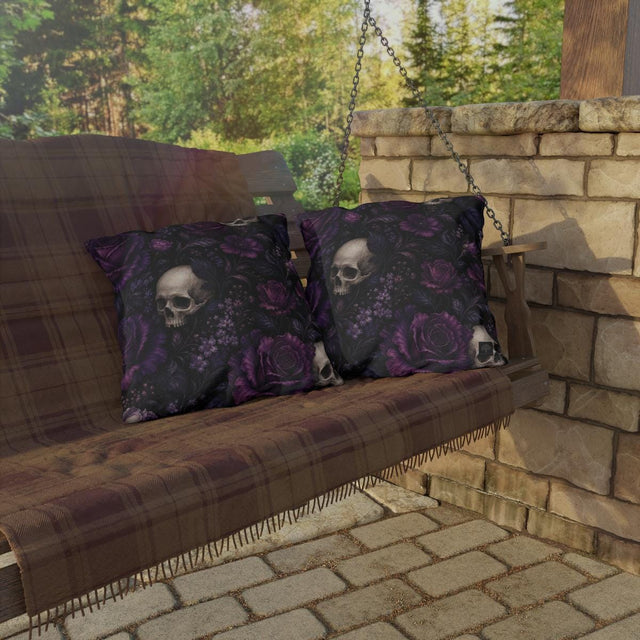 Purple Skull Outdoor Pillow