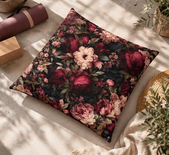 Moody Burgundy Floor Pillow
