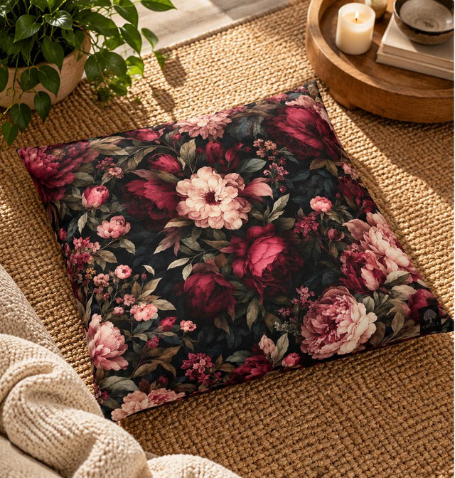 Moody Burgundy Floor Pillow