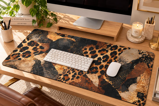 Abstract Leopard Desk Mat