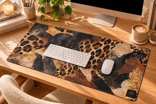 Abstract Leopard Desk Mat
