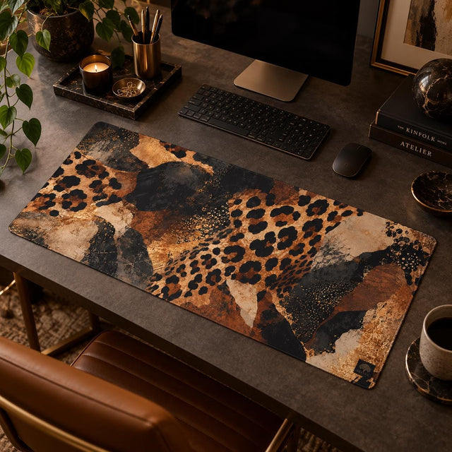 Abstract Leopard Desk Mat