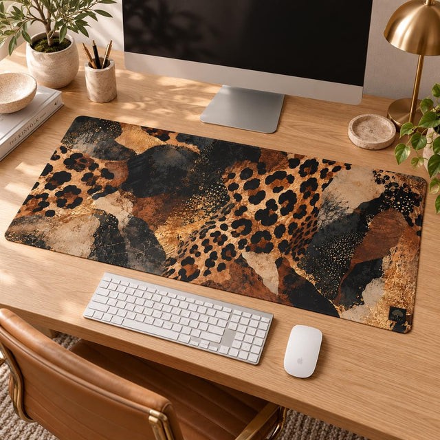 Abstract Leopard Desk Mat