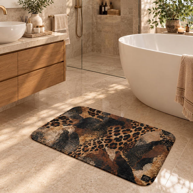 Abstract Leopard Bath Mat
