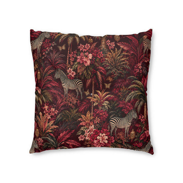 Burgundy Jungle Floor Pillow