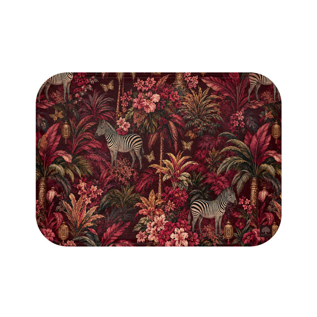 Burgundy Jungle Bath Mat