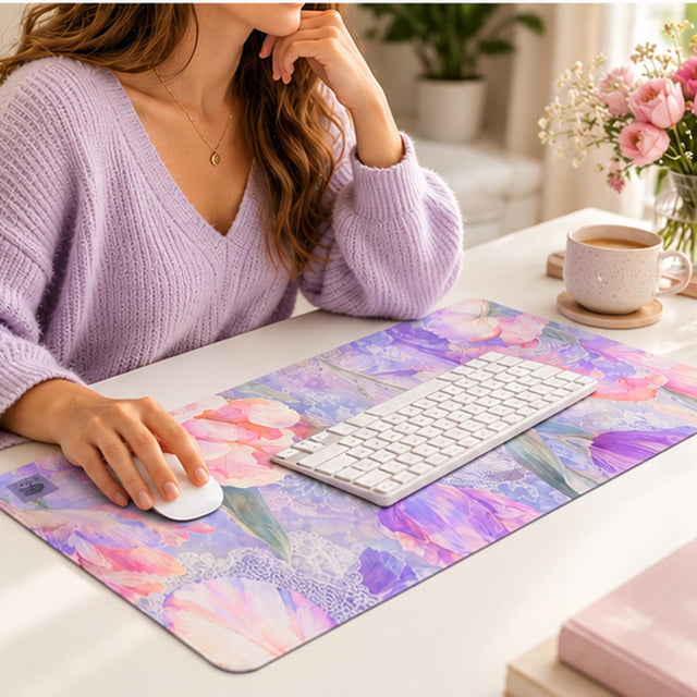 Lilac Iris Desk Mat