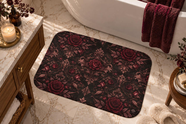 Gothic Rose Bath Mat