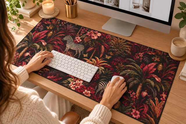 Burgundy Jungle Desk Mat