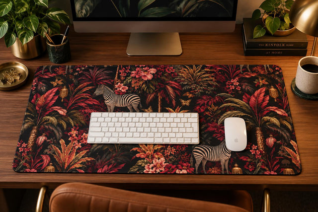 Burgundy Jungle Desk Mat