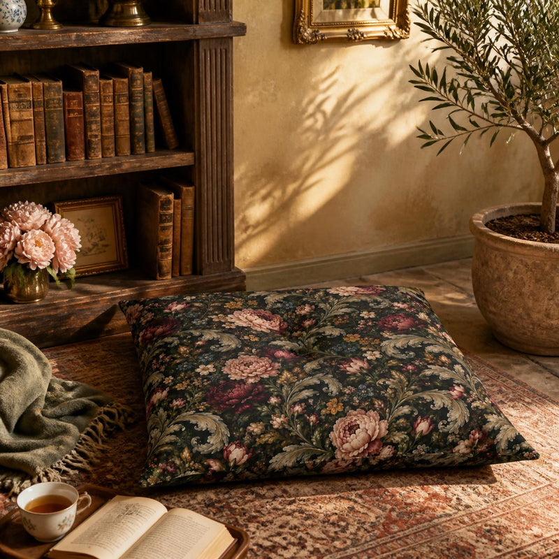 Baroque Peony Floor Pillow