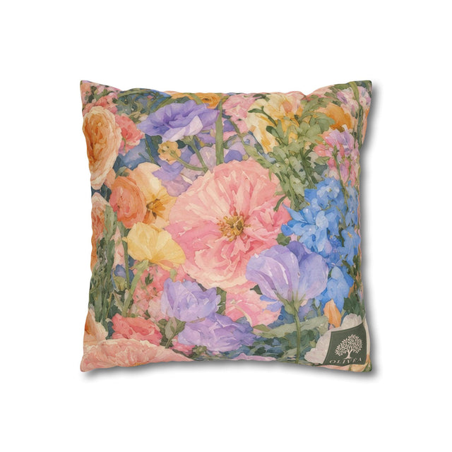 Watercolor Floral Pillow Cover