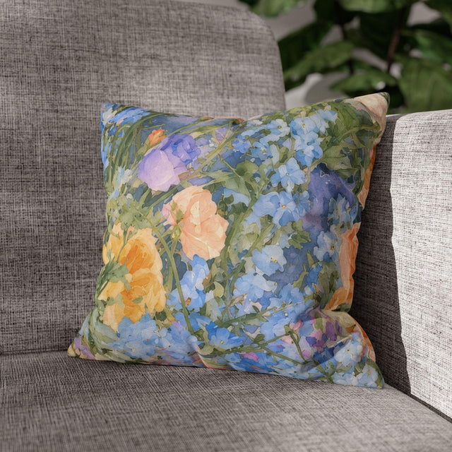 Watercolor Floral Pillow Cover