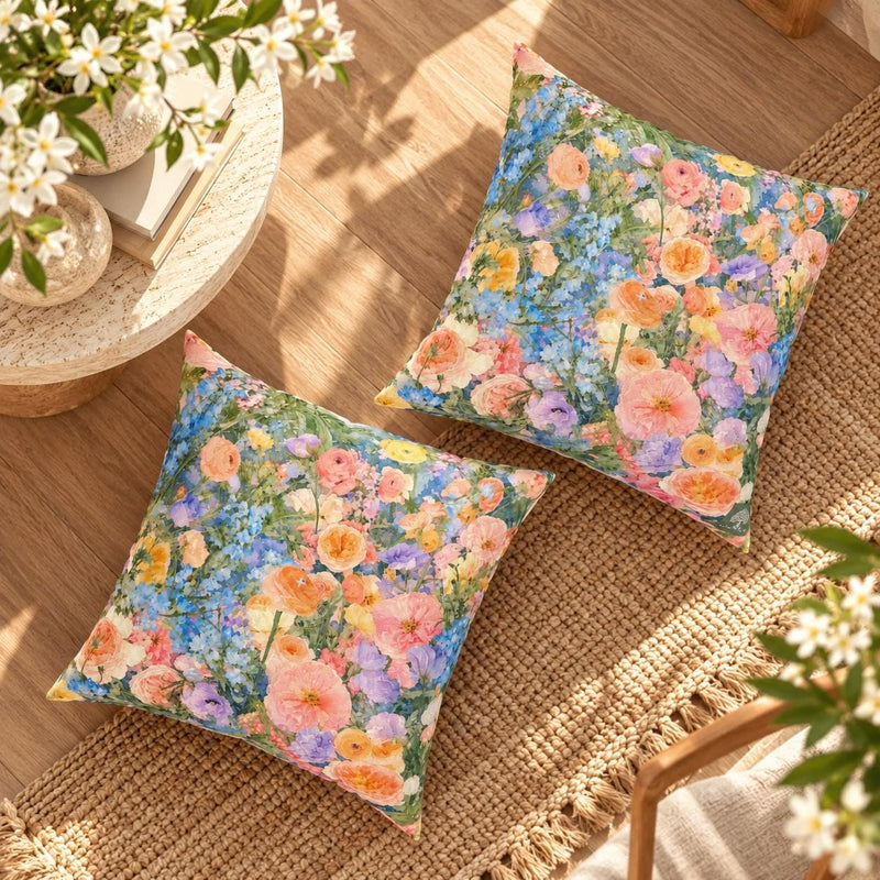 Watercolor Floral Floor Pillow