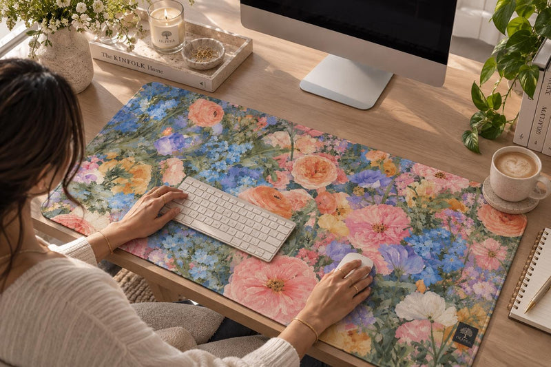 Watercolor Floral Desk Mat