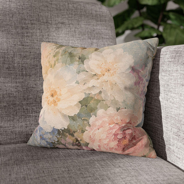 Romantic Floral Pillow Cover