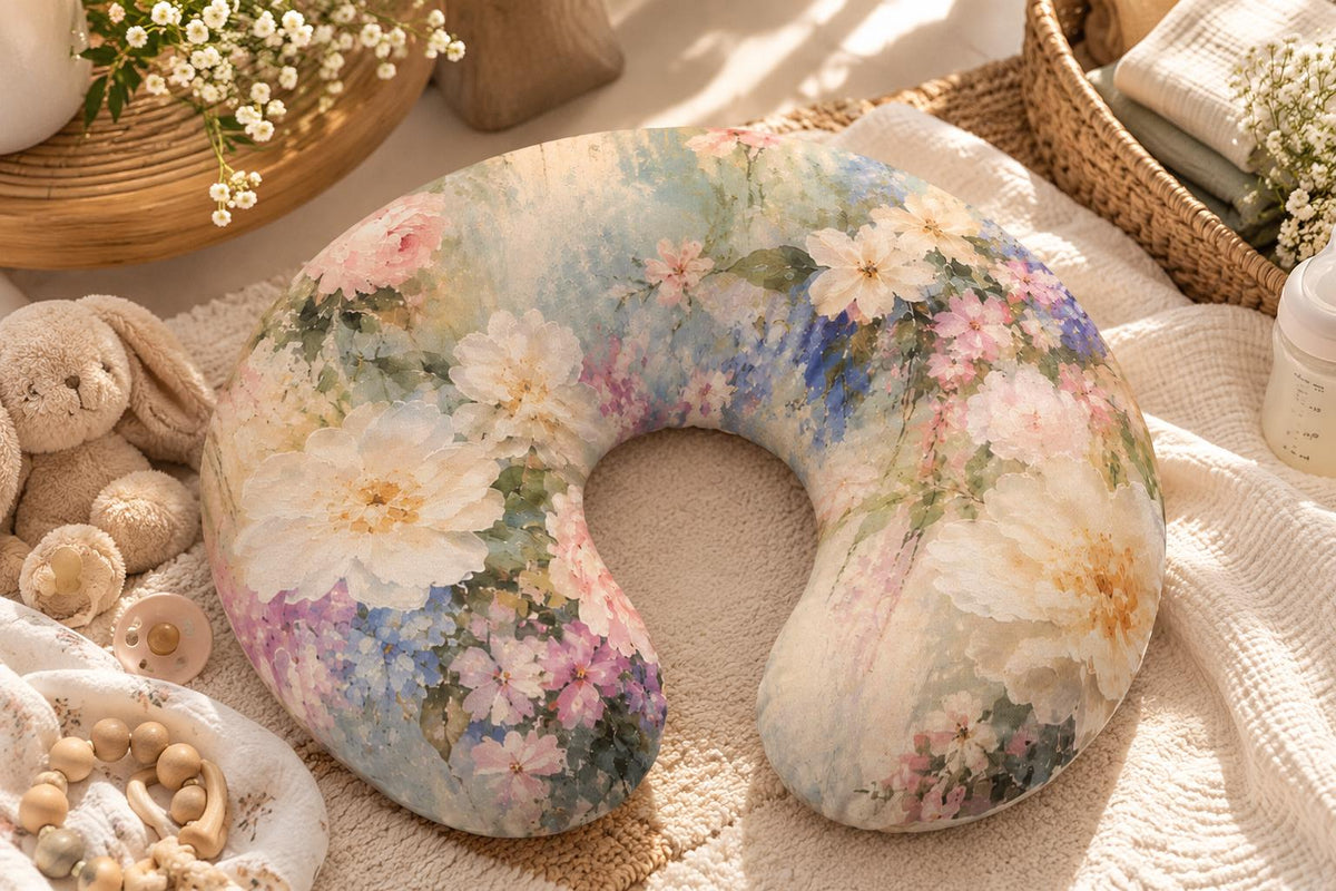 Romantic Floral Nursing Pillow Cover