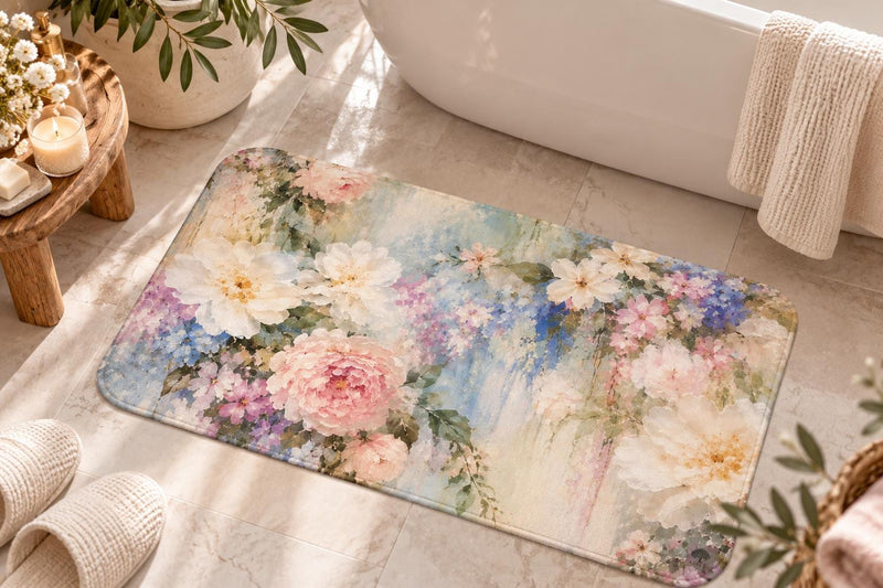 Romantic Floral Bath Mat