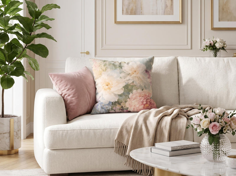 Romantic Floral Pillow Cover