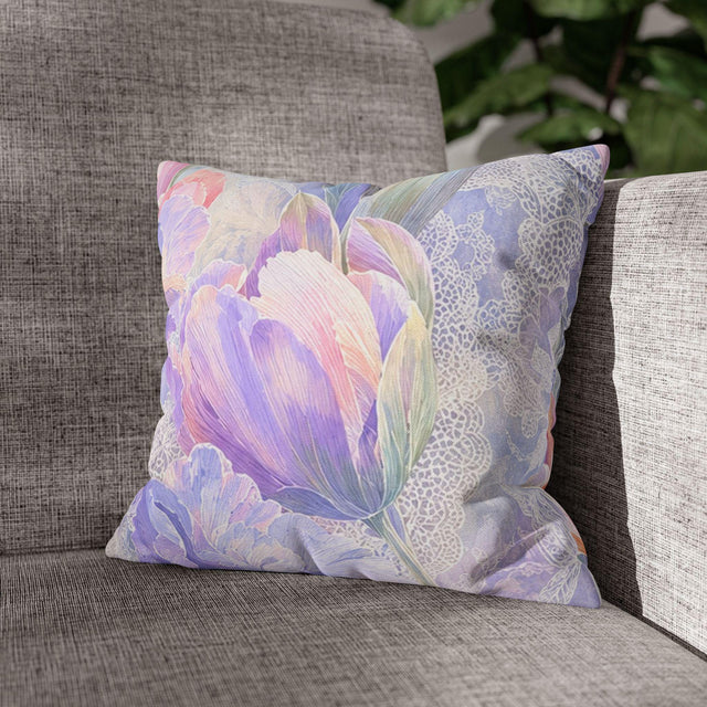 Lilac Iris Pillow Cover