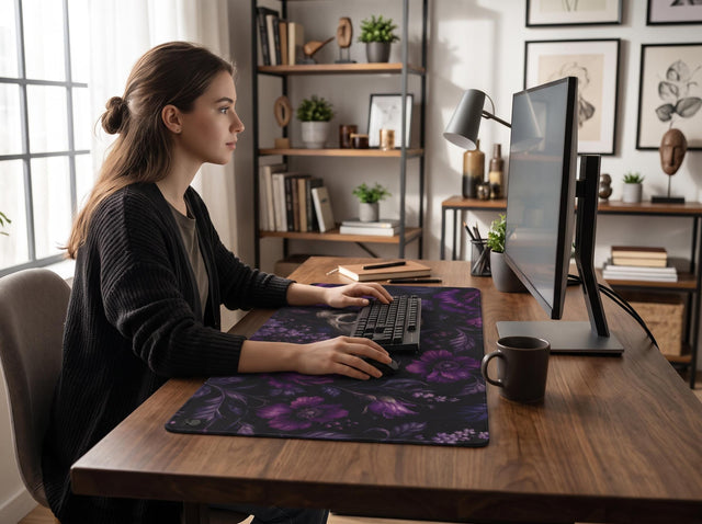 Purple Skull Desk Mat