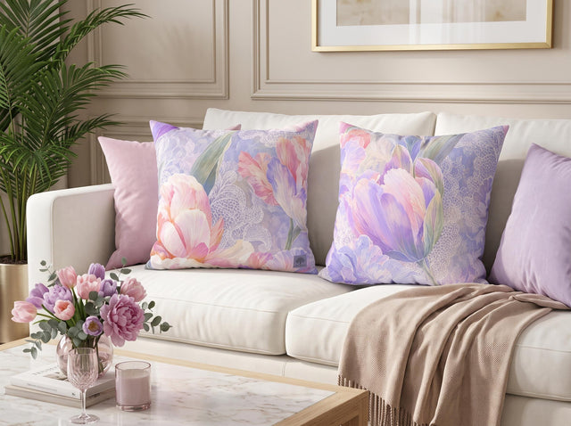 Lilac Iris Pillow Cover