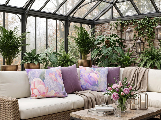Lilac Iris Pillow Cover