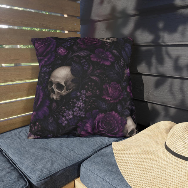 Purple Skull Outdoor Pillow