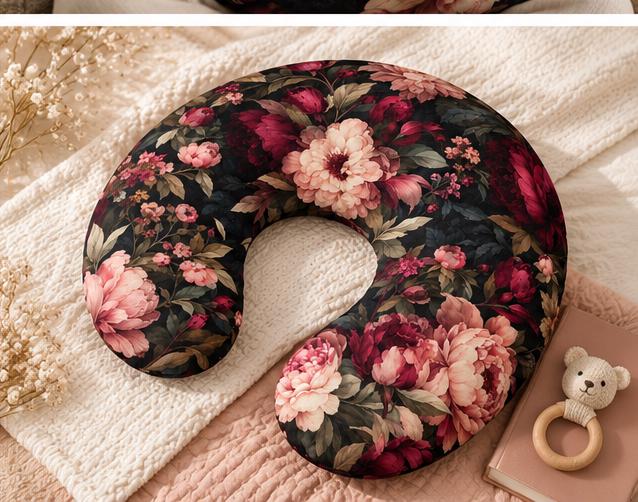 Moody Burgundy Nursing Pillow Cover