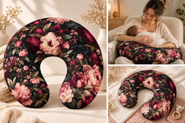 Moody Burgundy Nursing Pillow Cover