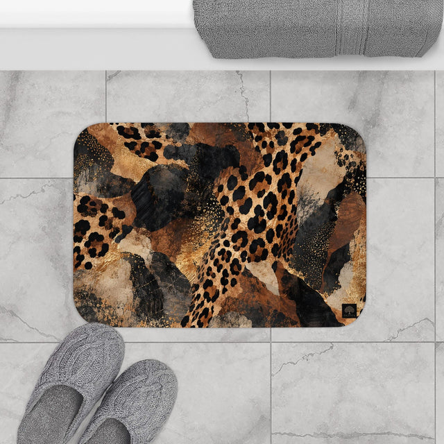 Abstract Leopard Bath Mat