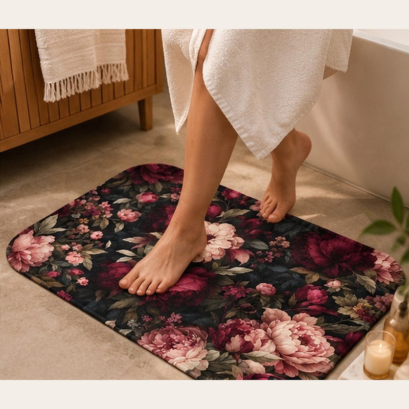 Moody Burgundy Bath Mat