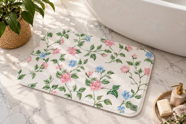 Botanical Floral Bath Mat