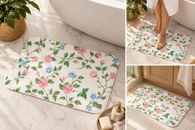 Botanical Floral Bath Mat