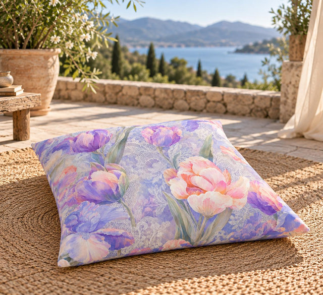 Lilac Iris Floor Pillow