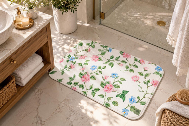 Botanical Floral Bath Mat