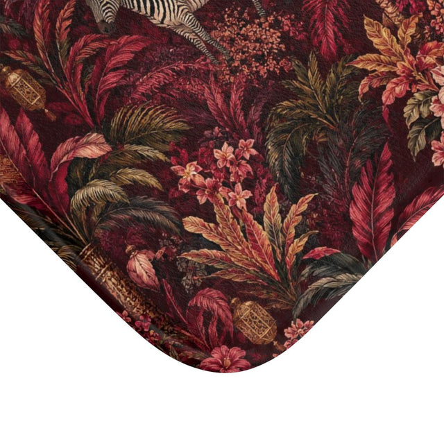 Burgundy Jungle Bath Mat