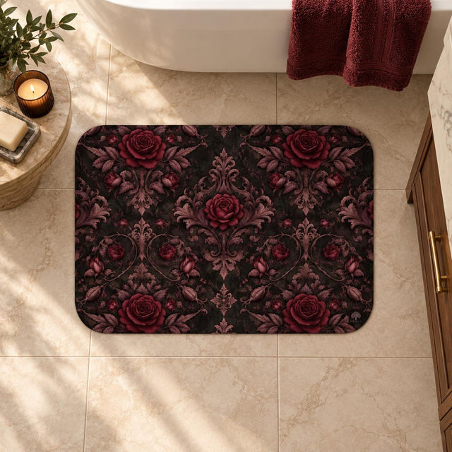 Gothic Rose Bath Mat