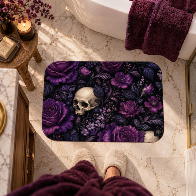 Purple Skull Bath Mat